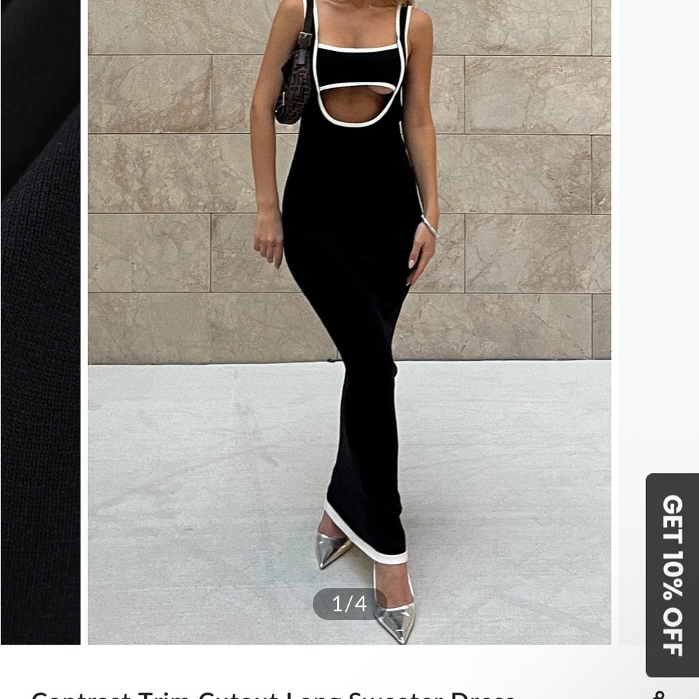 Commense Black and White Backless Dress